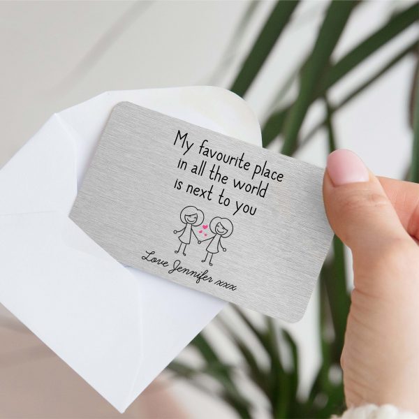Personalised My Favourite Place Metal Wallet Card - Image 3