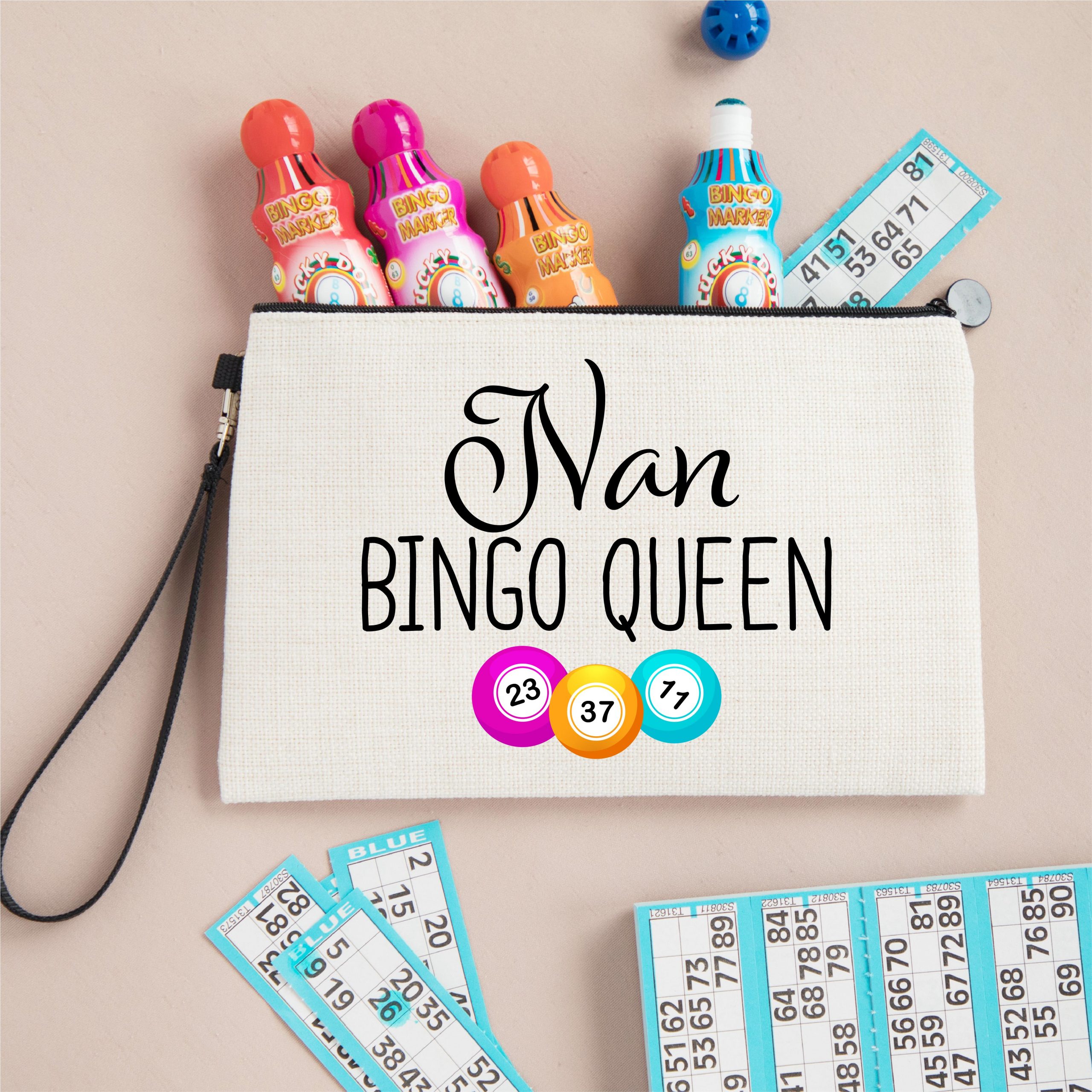 Nan Bingo Queen Linen Pouch - Gift for Nan