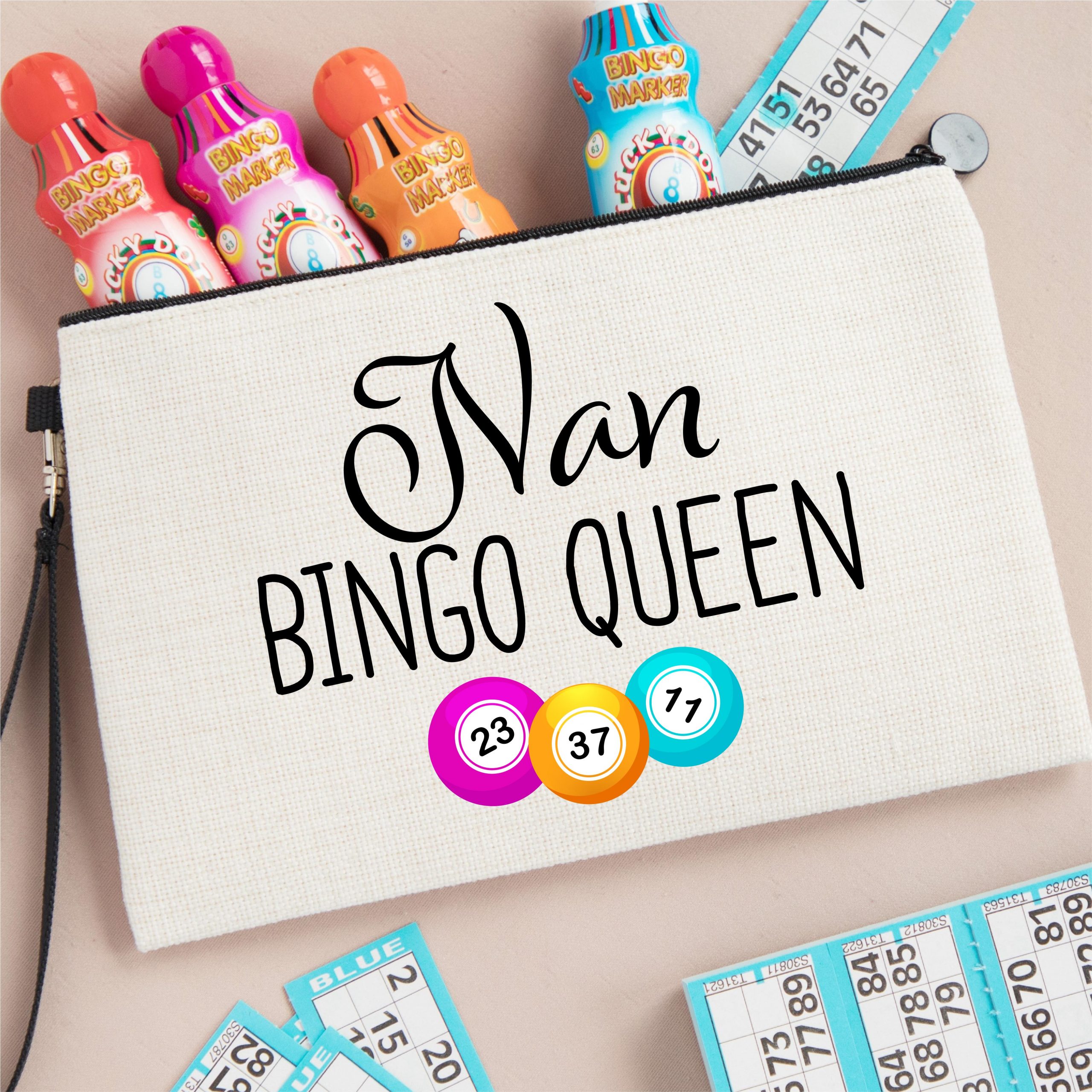 Nan Bingo Queen Linen Pouch - Gift for Nan - Image 2