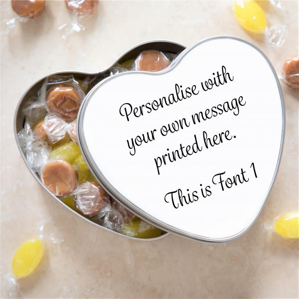 Personalised Own Message Heart Metal Tin Gift Box - Image 2