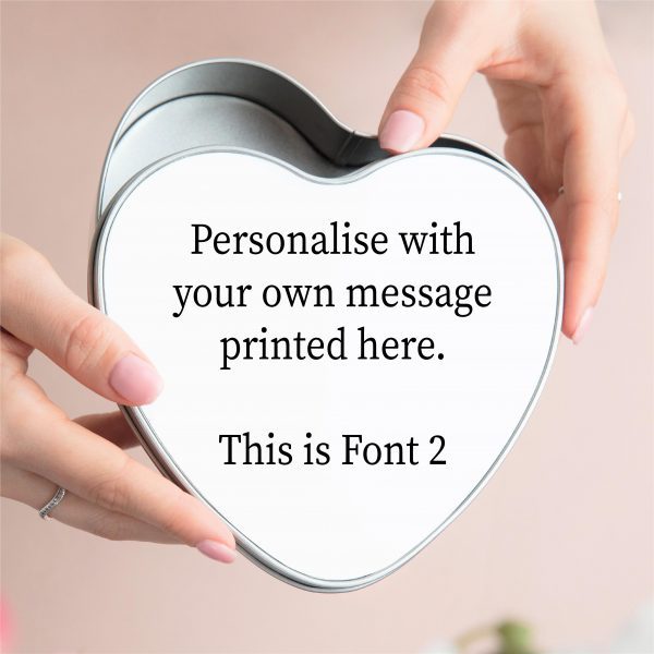 Personalised Own Message Heart Metal Tin Gift Box - Image 3