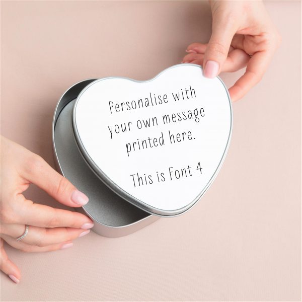 Personalised Own Message Heart Metal Tin Gift Box - Image 5