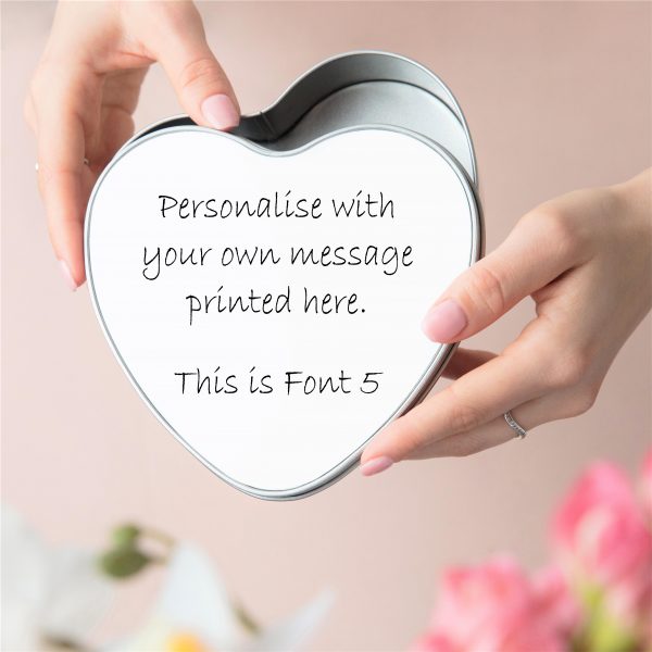 Personalised Own Message Heart Metal Tin Gift Box - Image 6