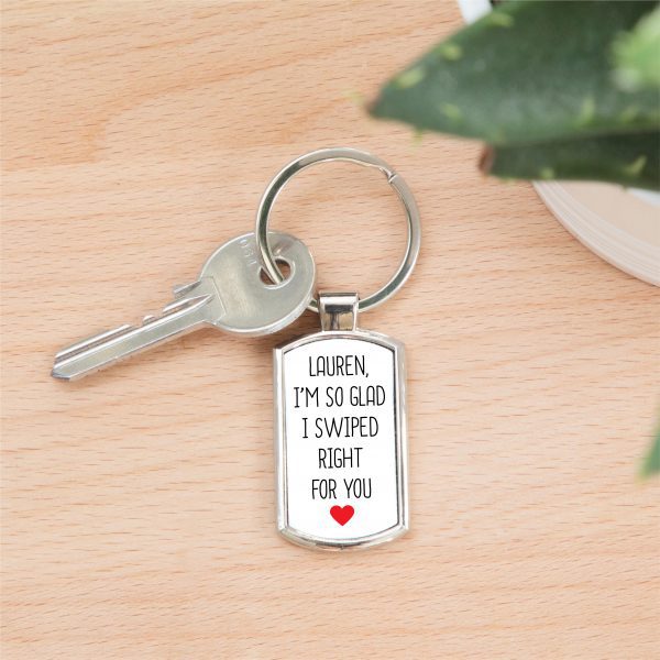 Personalised Swiped Right Metal Keyring - Image 2