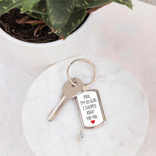 Personalised Swiped Right Metal Keyring - Image 3