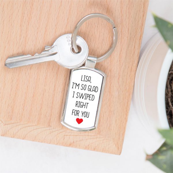 Personalised Swiped Right Metal Keyring - Image 4