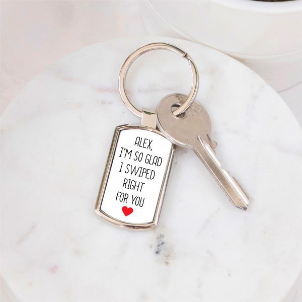 Personalised Swiped Right Metal Keyring - Image 5