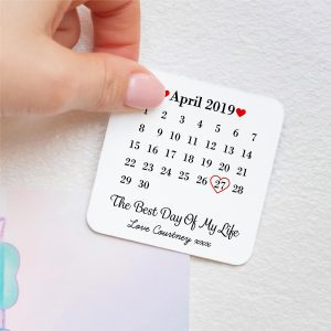 Personalised Best Day Of My Life Date Metal Fridge Magnet