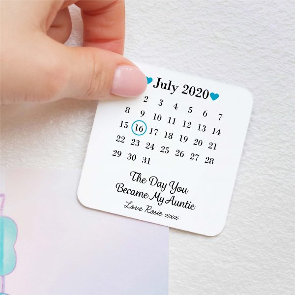 Personalised The Day You Became My Auntie Date Metal Fridge Magnet - Image 4