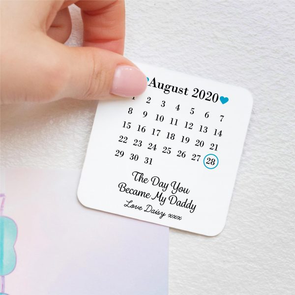 Personalised The Day You Became My Daddy Date Metal Fridge Magnet