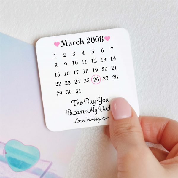 Personalised The Day You Became My Daddy Date Metal Fridge Magnet - Image 2