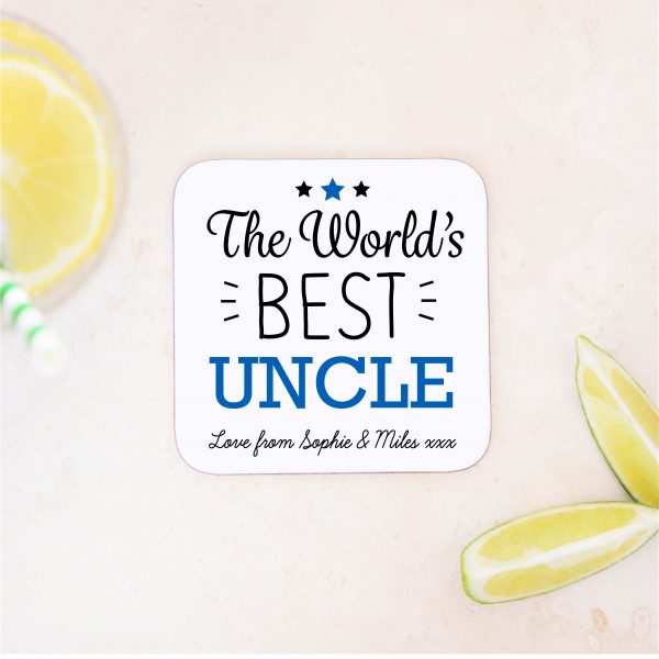 Personalised World's Best Uncle Coaster Mat - Image 2