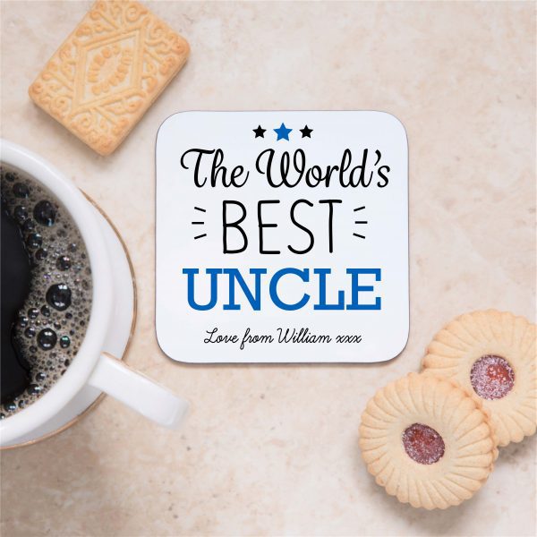 Personalised World's Best Uncle Coaster Mat - Image 3