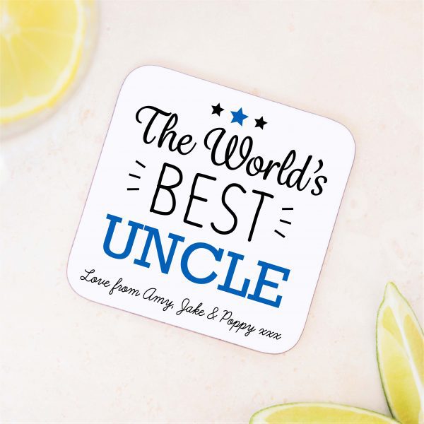 Personalised World's Best Uncle Coaster Mat - Image 4