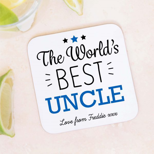 Personalised World's Best Uncle Coaster Mat - Image 6