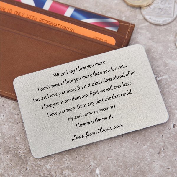 Personalised When I Say I Love You More Metal Wallet Card - Image 4