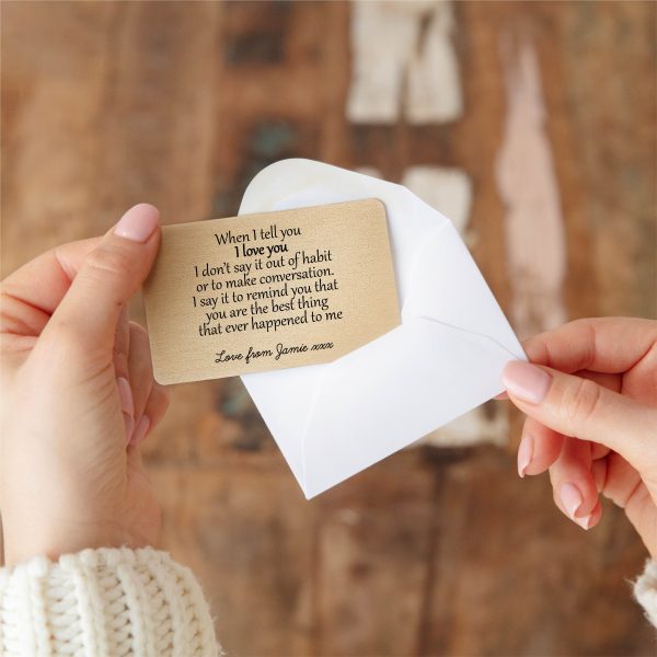 Personalised When I Tell You I Love You Gold Metal Wallet Card - Image 2
