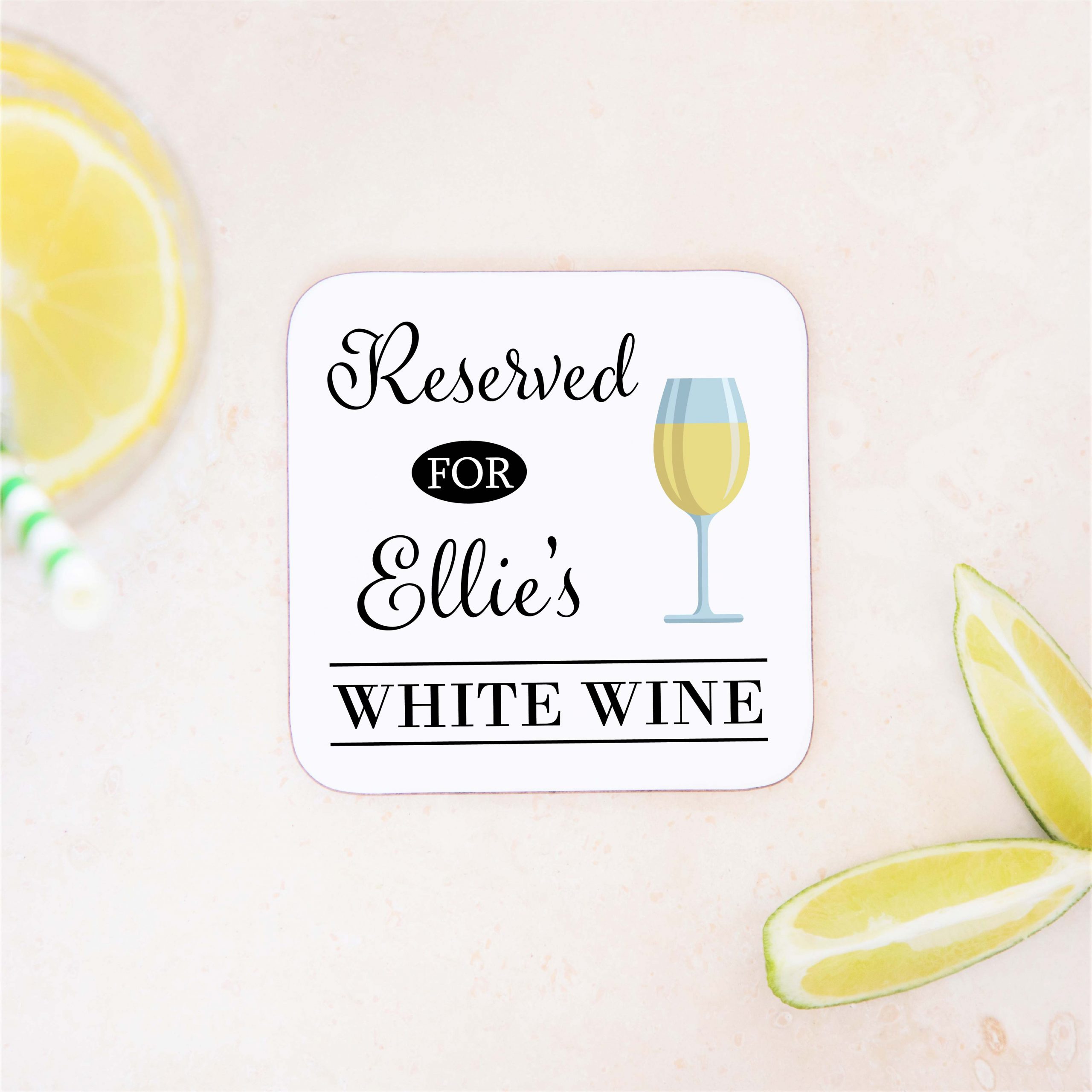 Personalised Wooden White Wine Coaster - Gift for Him or Her - Image 4