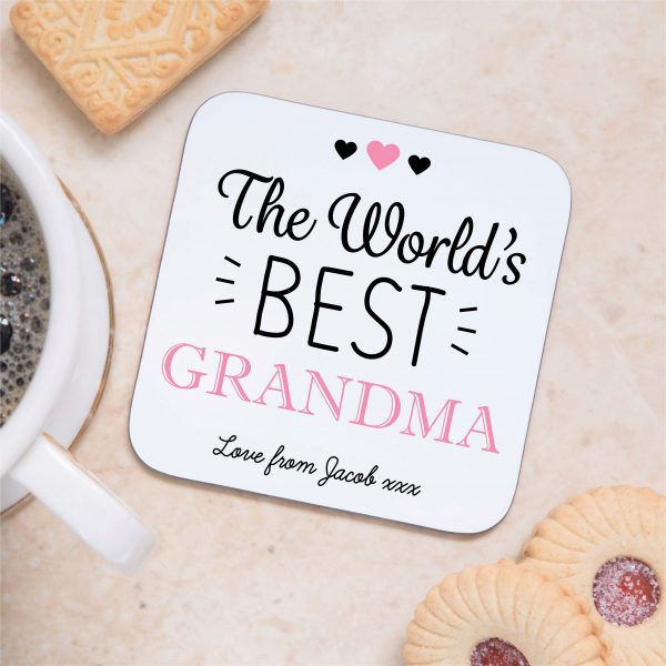 Personalised World's Best Grandma Coaster Mat