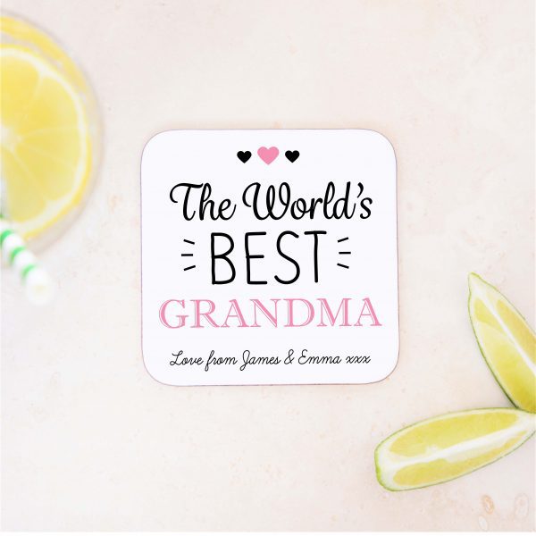 Personalised World's Best Grandma Coaster Mat - Image 2
