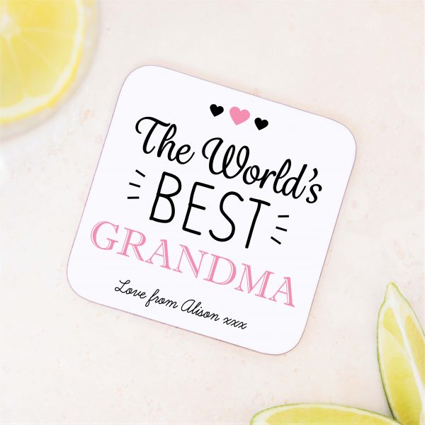 Personalised World's Best Grandma Coaster Mat - Image 4