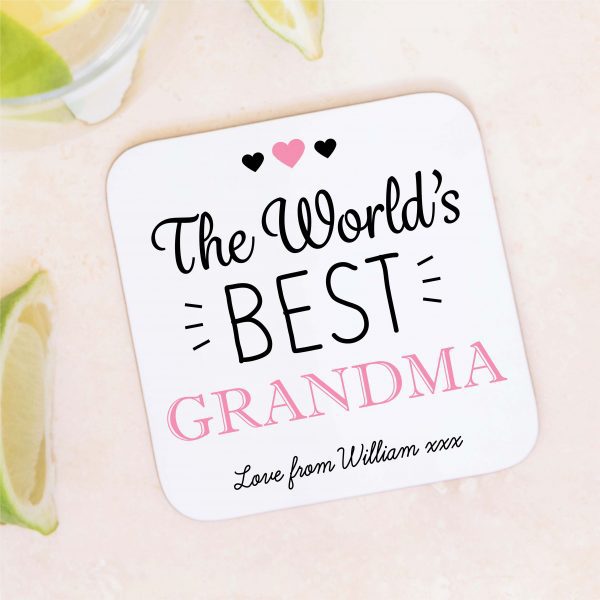Personalised World's Best Grandma Coaster Mat - Image 6