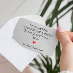 Personalised Best Friend I Love You Metal Wallet Card