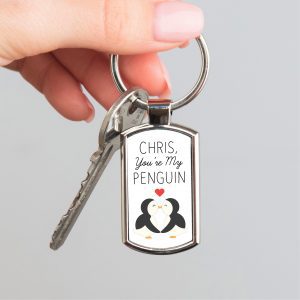Personalised You're My Penguin Metal Keyring