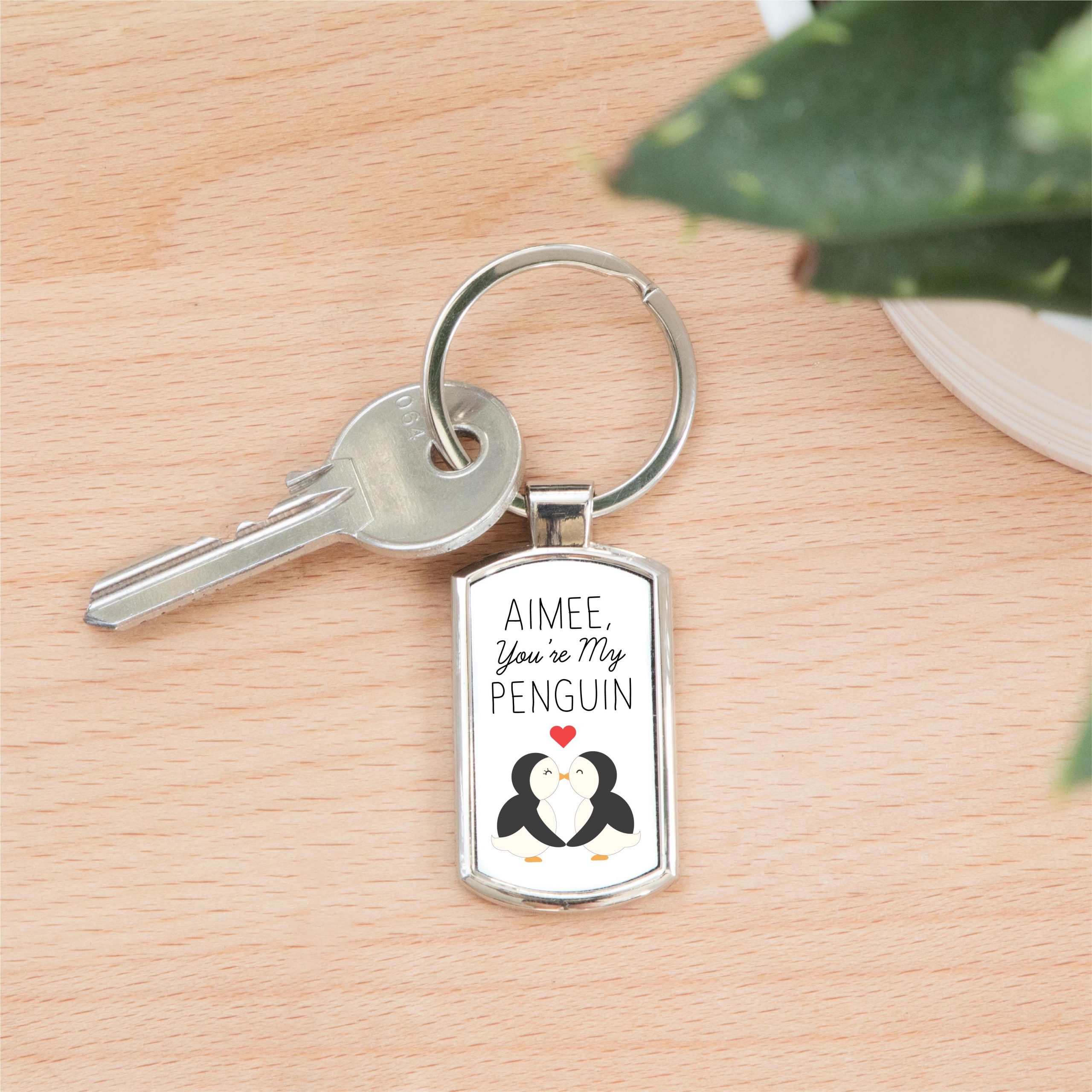 Personalised You're My Penguin Metal Keyring - Image 2