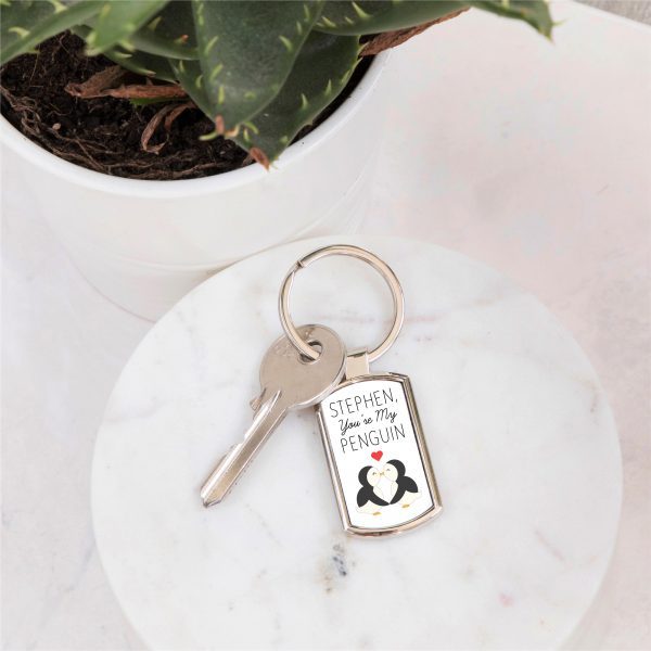 Personalised You're My Penguin Metal Keyring - Image 3