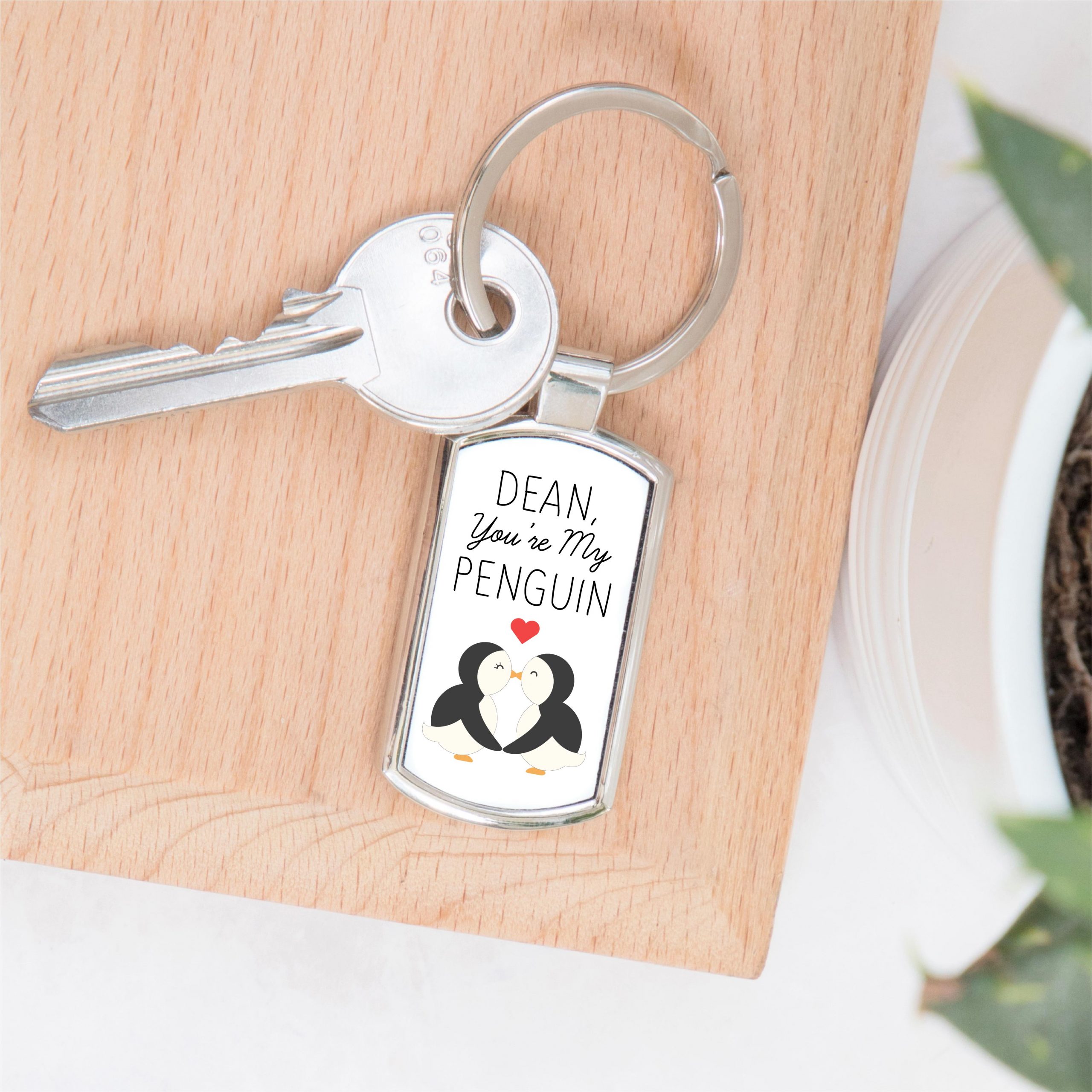 Personalised You're My Penguin Metal Keyring - Image 4