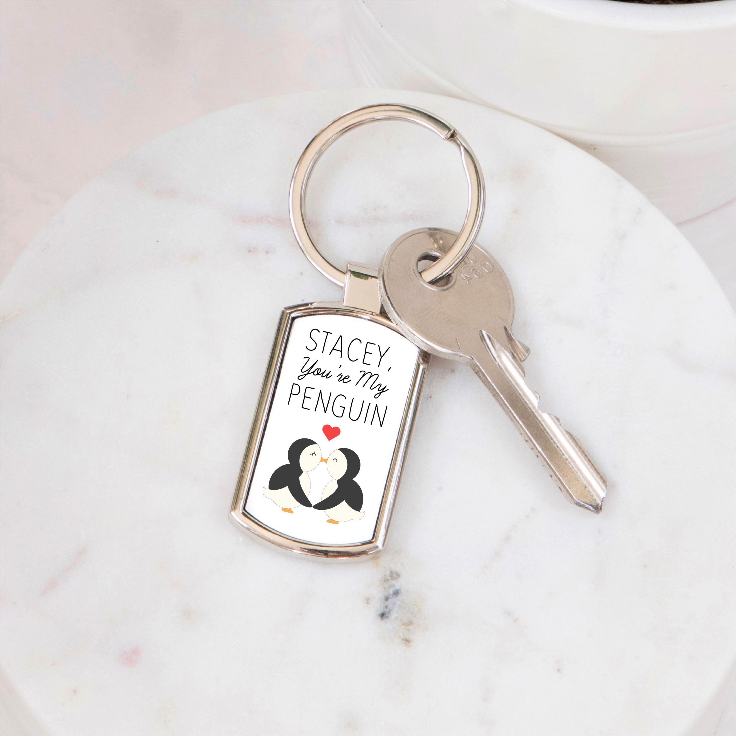 Personalised You're My Penguin Metal Keyring - Image 5