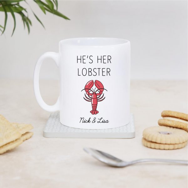 Personalised Lobster Pair Of Ceramic Mugs Cups - Image 3