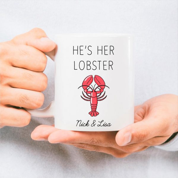 Personalised Lobster Pair Of Ceramic Mugs Cups - Image 4