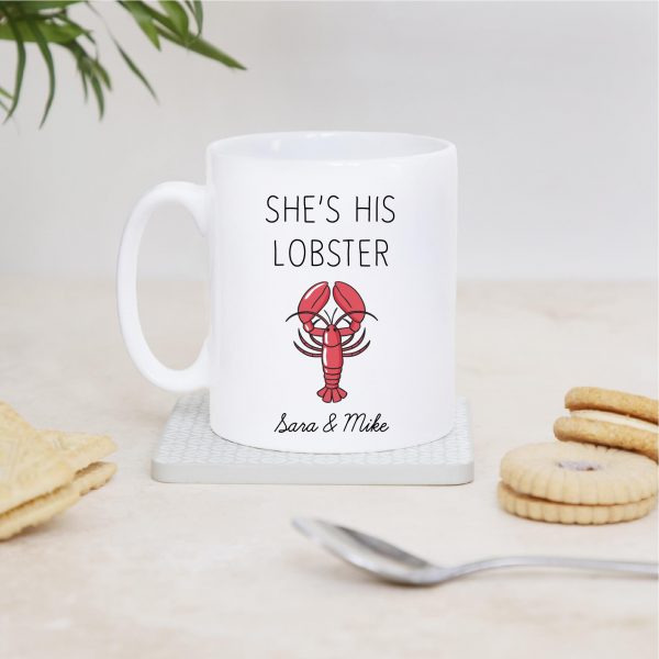 Personalised Lobster Pair Of Ceramic Mugs Cups - Image 5