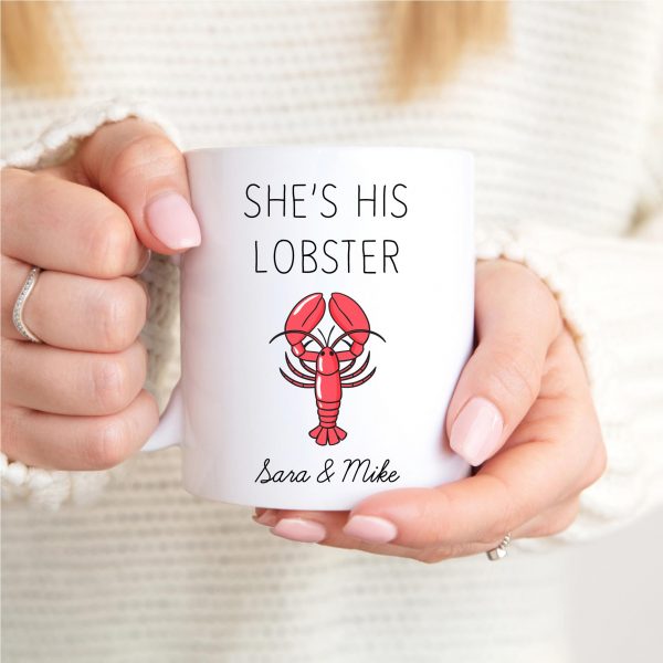 Personalised Lobster Pair Of Ceramic Mugs Cups - Image 6