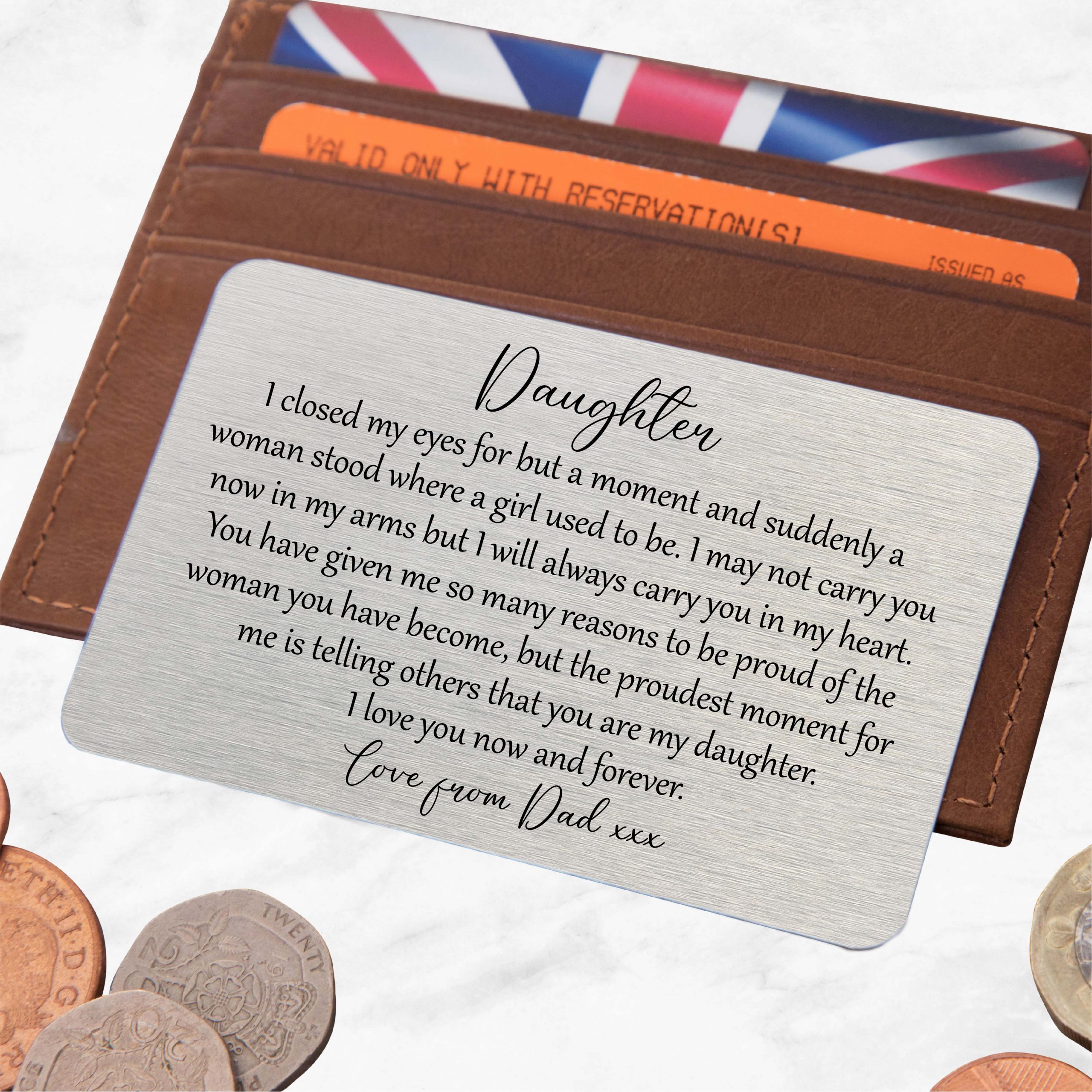 Personalised I Closed My Eyes Daughter Metal Wallet Card - Gift for Daughter - Image 5