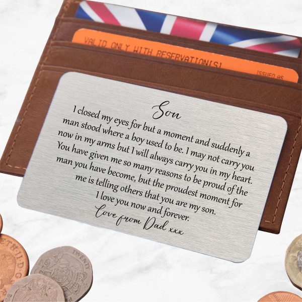 Personalised I Closed My Eyes Son Metal Wallet Card - Image 5