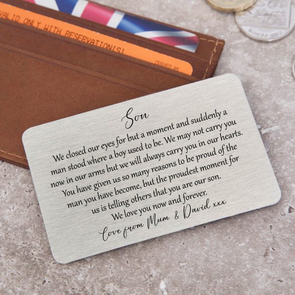 Personalised I Closed My Eyes Son Metal Wallet Card - Image 3