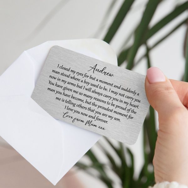 Personalised I Closed My Eyes Son Metal Wallet Card - Image 4