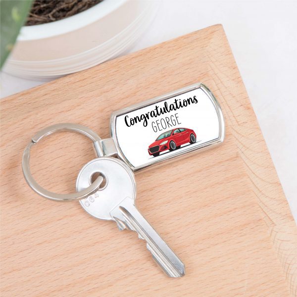 Personalised Congratulations Car Metal Keyring - Image 3