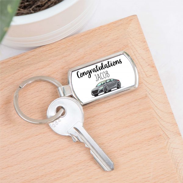 Personalised Congratulations Car Metal Keyring - Image 4