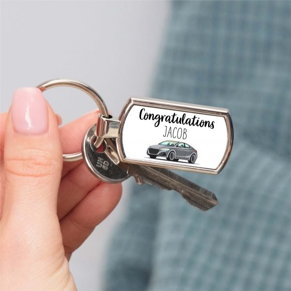 Personalised Congratulations Car Metal Keyring - Image 8