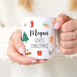Personalised Love Christmas Name Ceramic Mug Cup