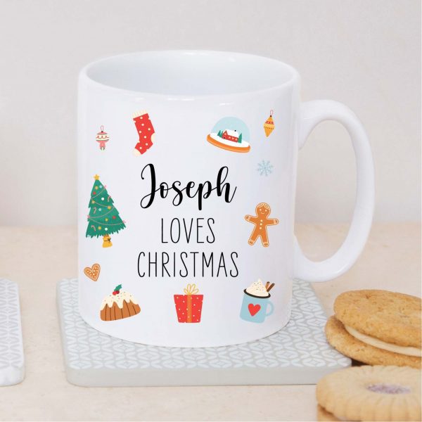 Personalised Love Christmas Name Ceramic Mug Cup - Image 4