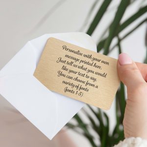 Personalised Own Message Metal Gold Wallet Card