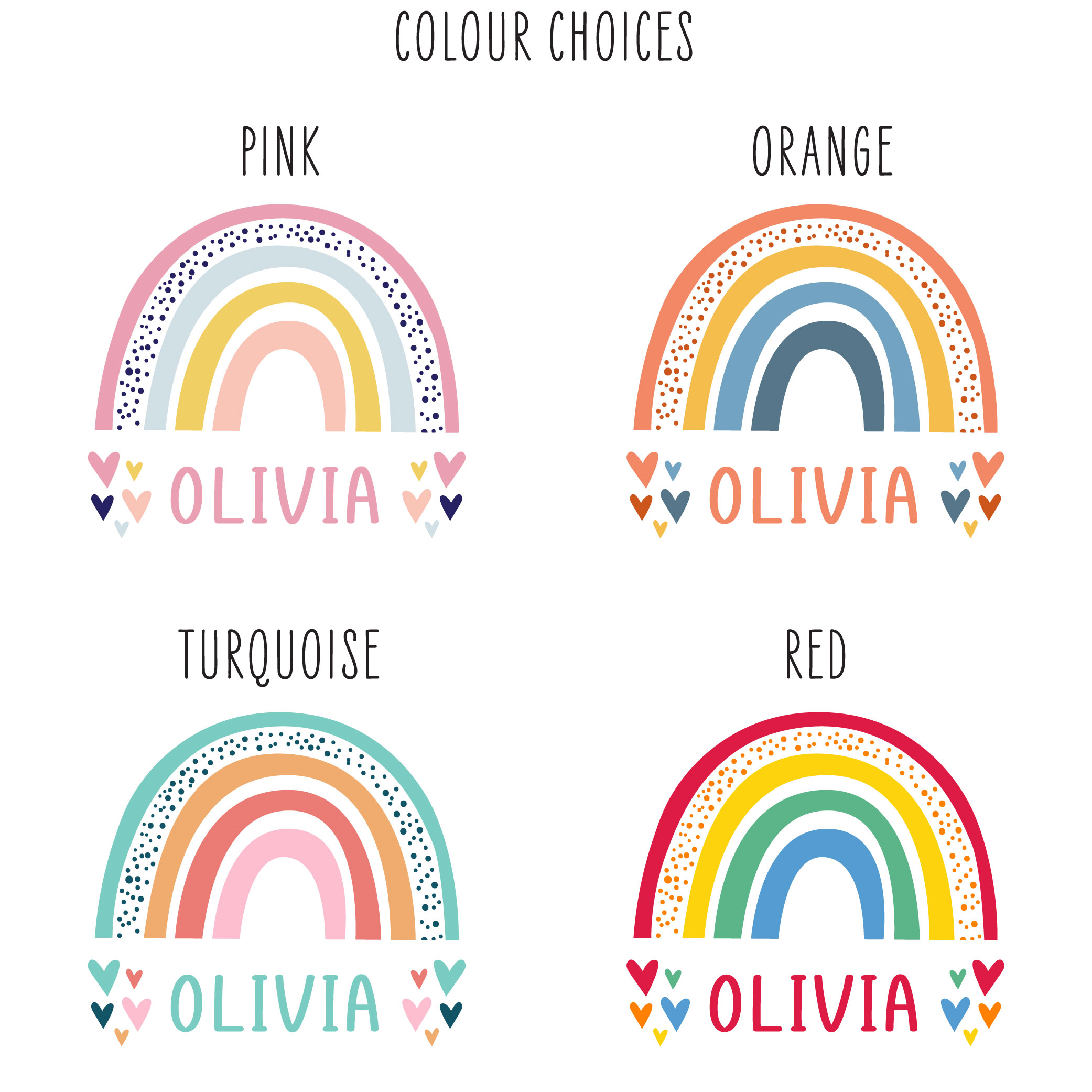 Personalised Rainbow Name Linen Style Hanging Flag Pennant Sign - Image 2