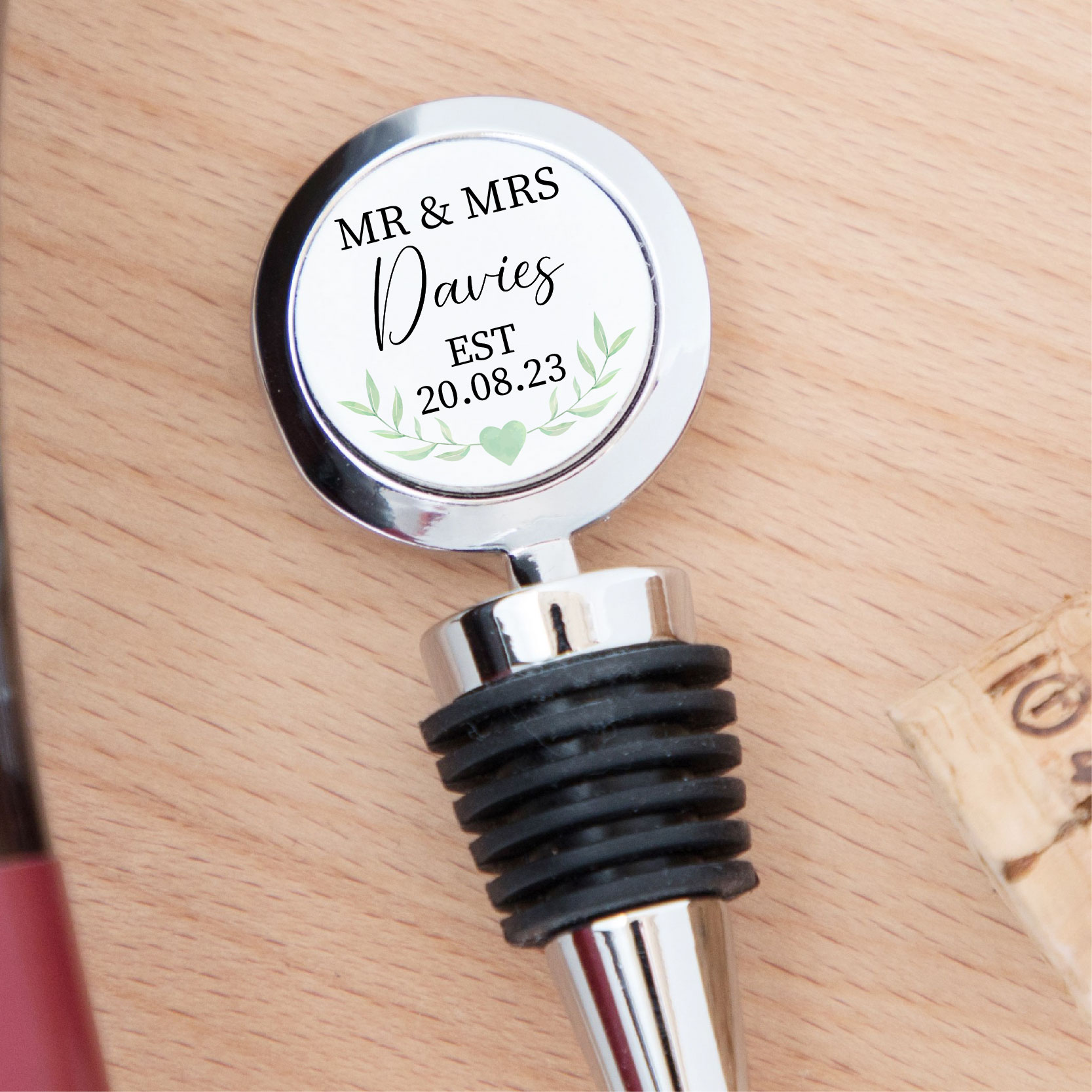 Personalised Couple Married Metal Wine Bottle Stopper Personalised Own Message Metal Wine Bottle