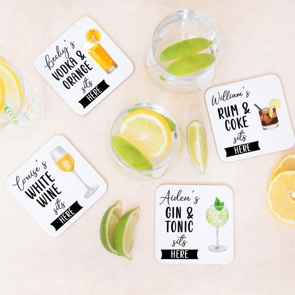 Personalised Name Drink Sits Here Coaster Mat - Image 3