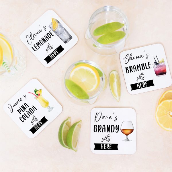 Personalised Name Drink Sits Here Coaster Mat - Image 12